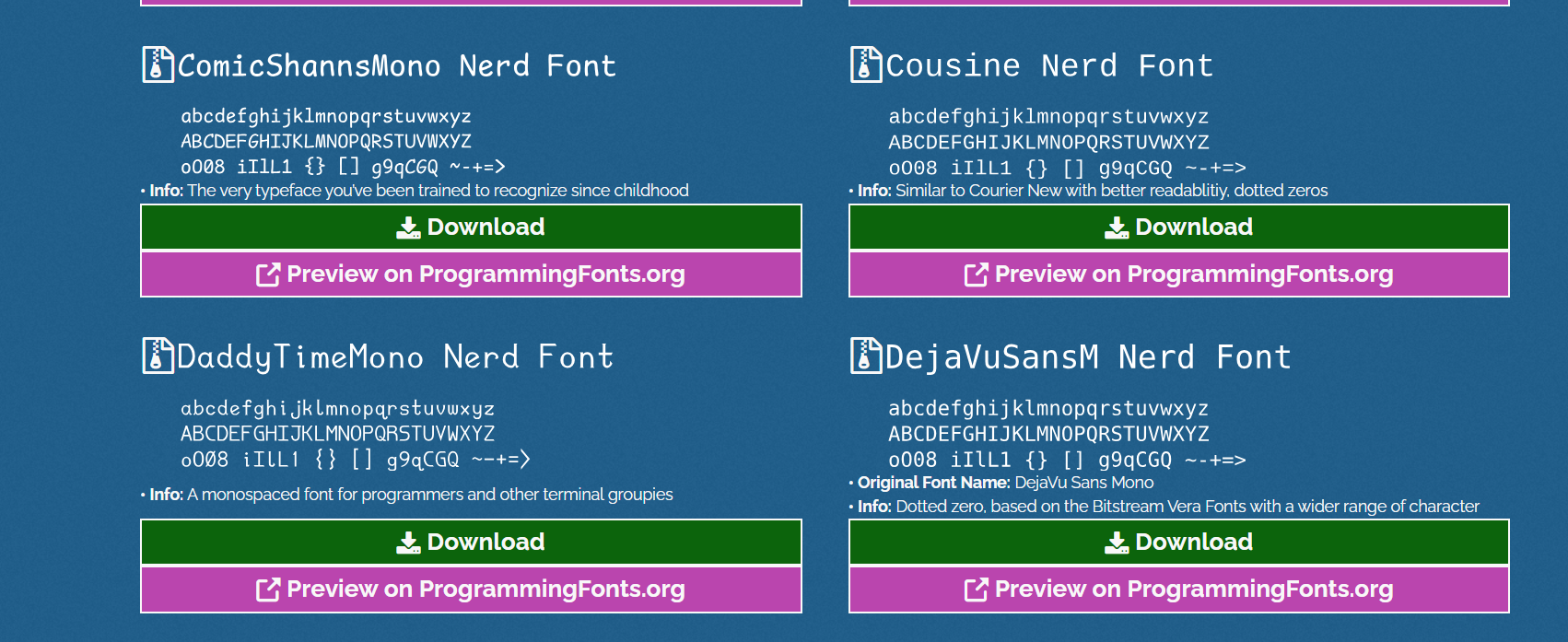 Nerdfonts 字体网站